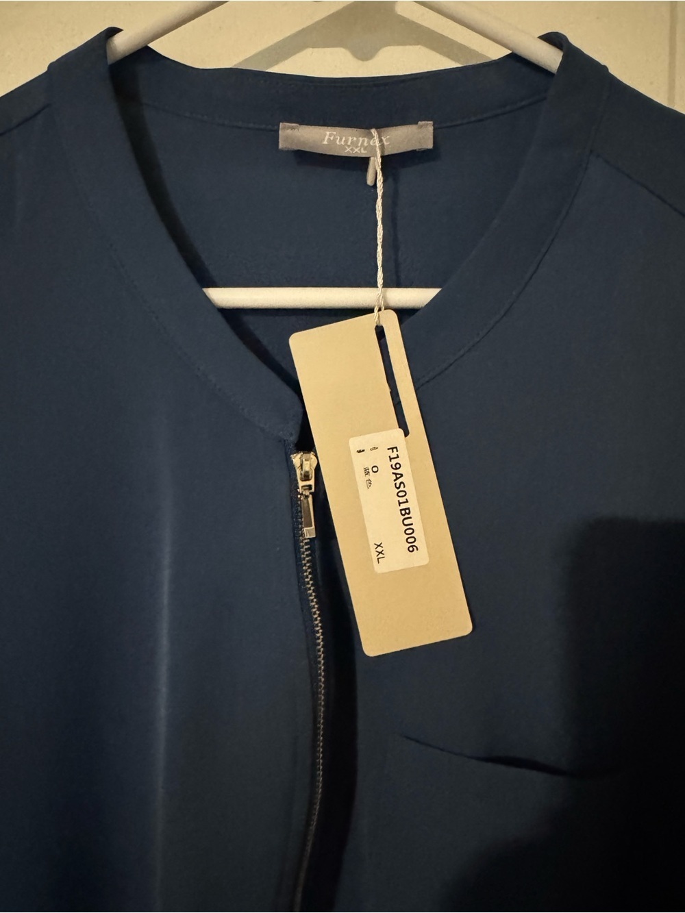 Fornex Deep Teal 3/4 Zip-Front Blouse Shirt. Dress up or down. NEW WITH TAGS. - Picture 2 of 9